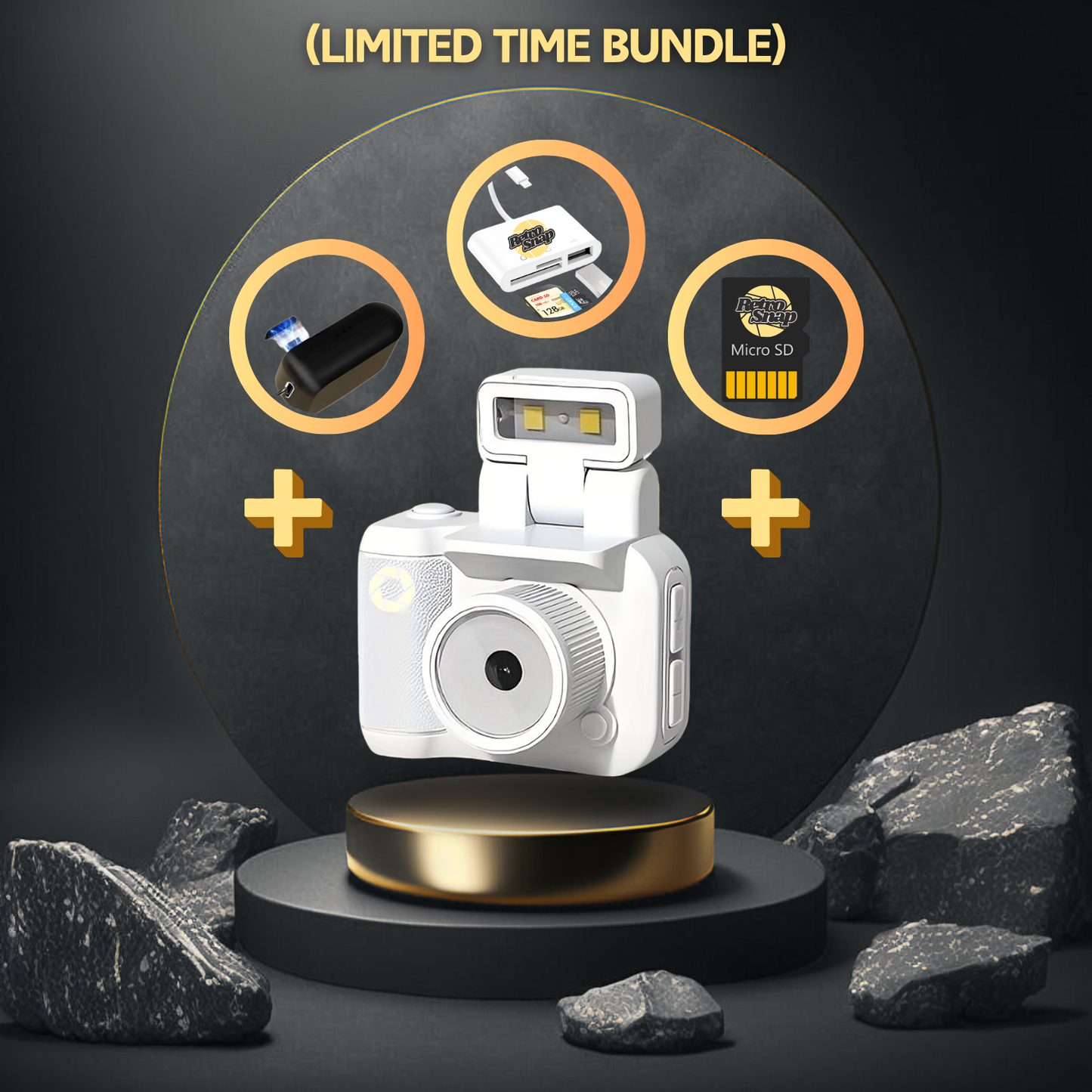 RetroSnap™ BUNDLE (Camera + Adapter + SD Card + Extra Battery)